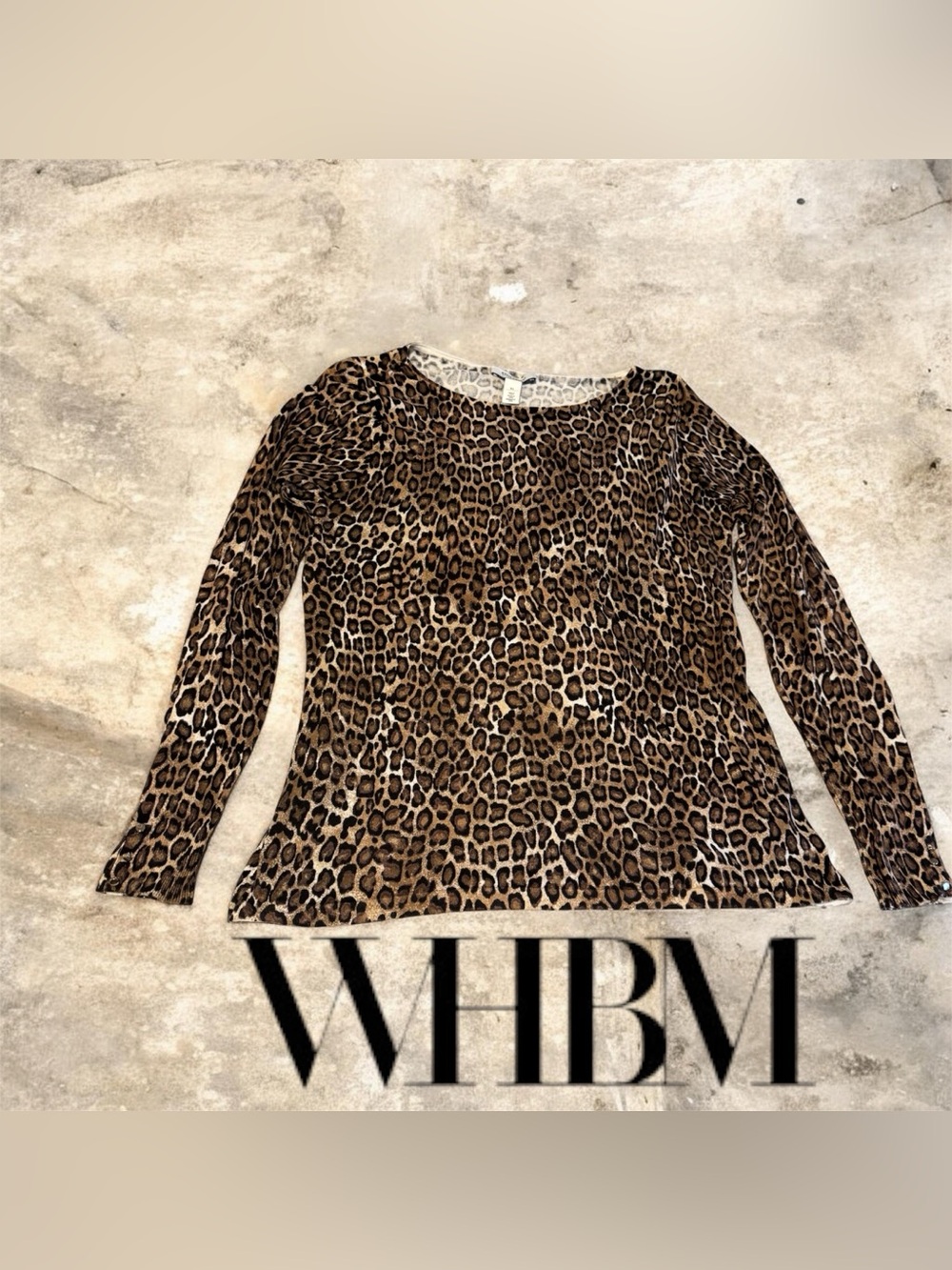White House Black Market Leopard-Print Long Sleeve Lightweight Sweater